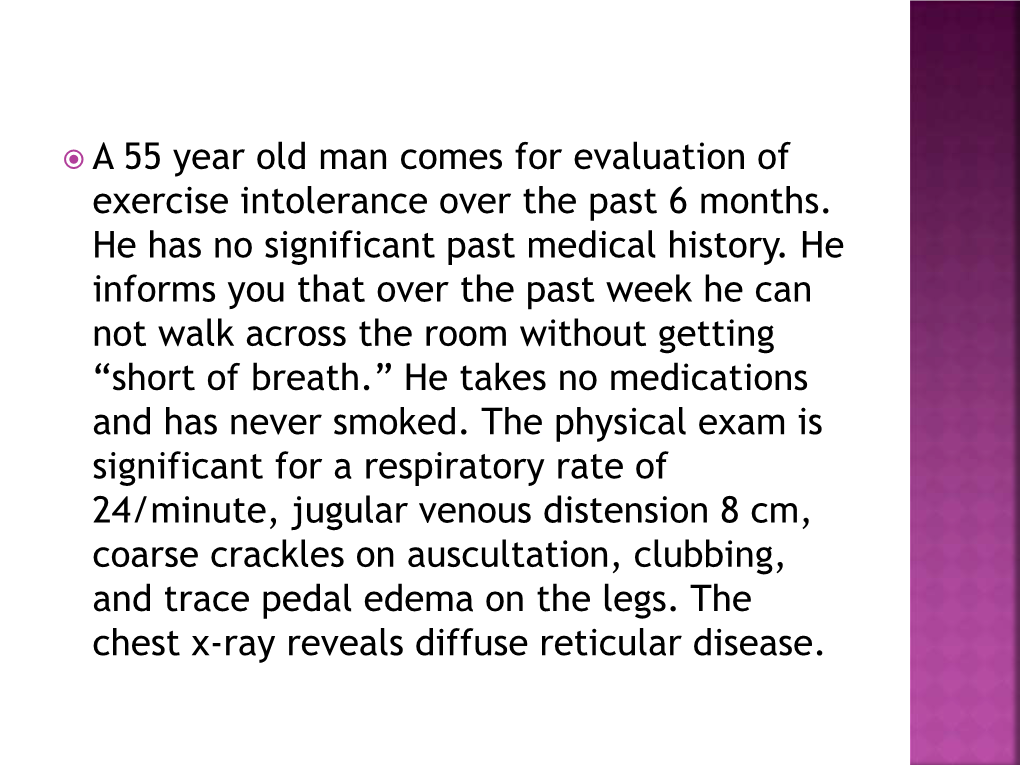 Interstitial &Infiltrative Pulmonary Diseases