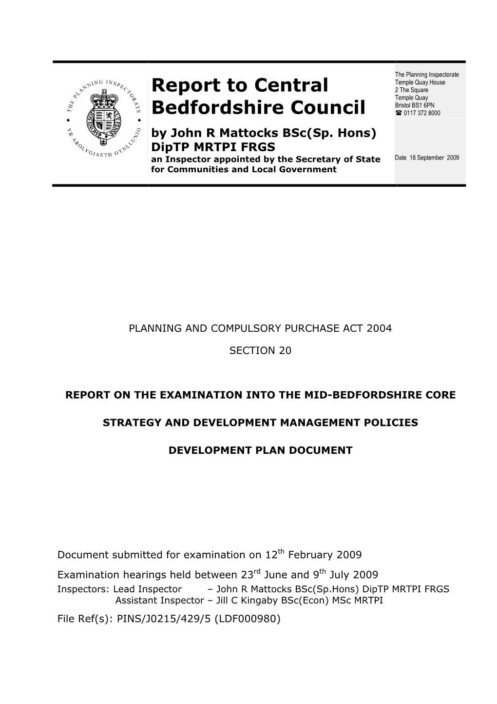 Report to Central Bedfordshire Council