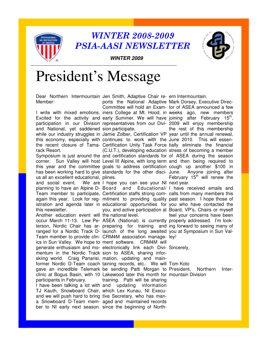 Winter 2009 Newsletter