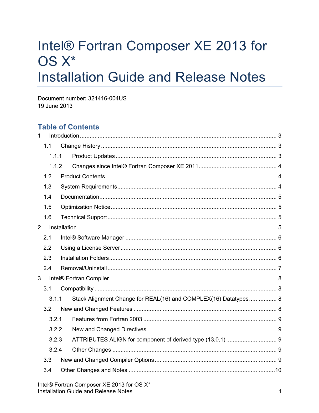 Intel® Fortran Composer XE 2013 for OS X* Installation Guide and Release Notes