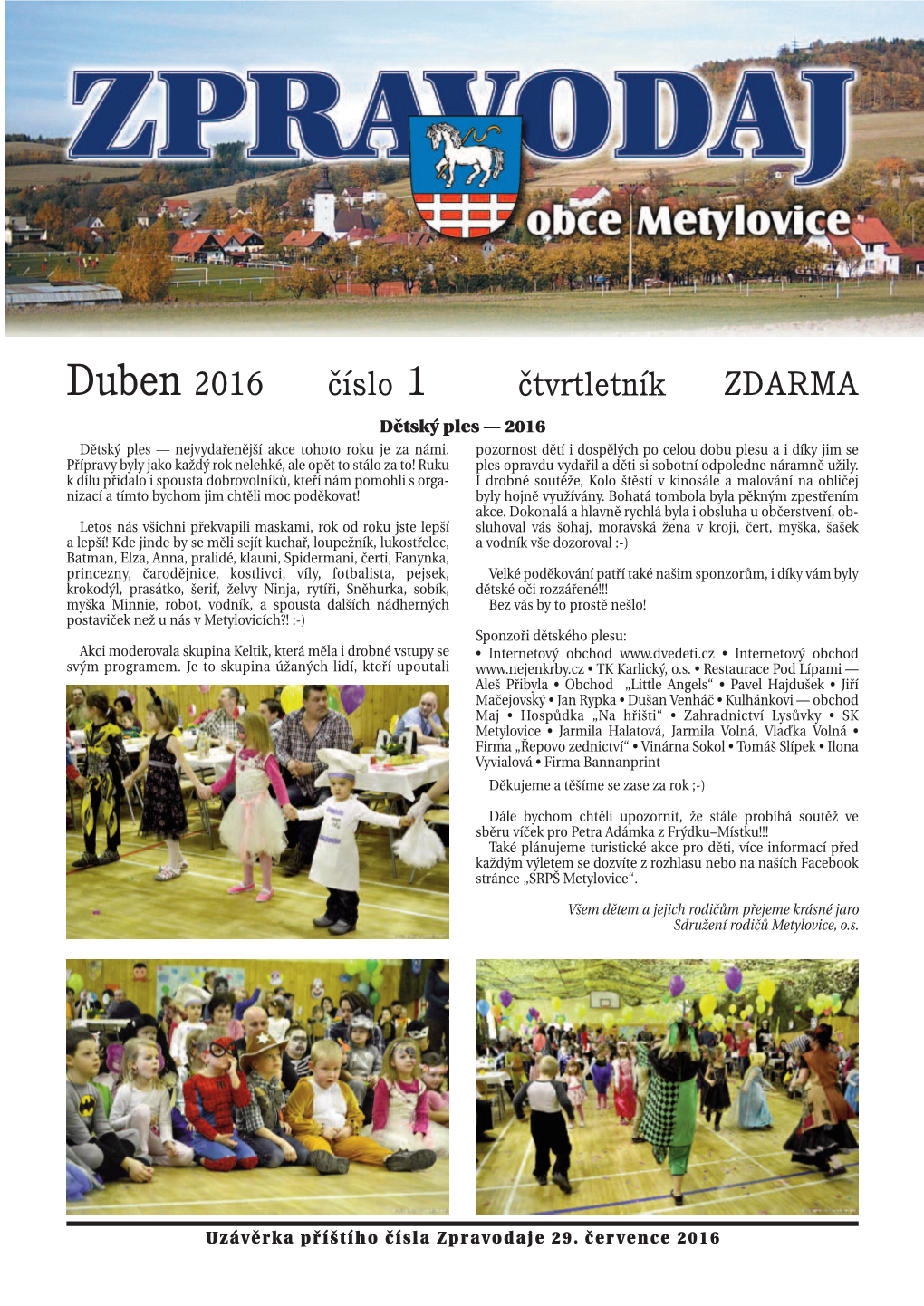 Zpravodaj Březen 2016