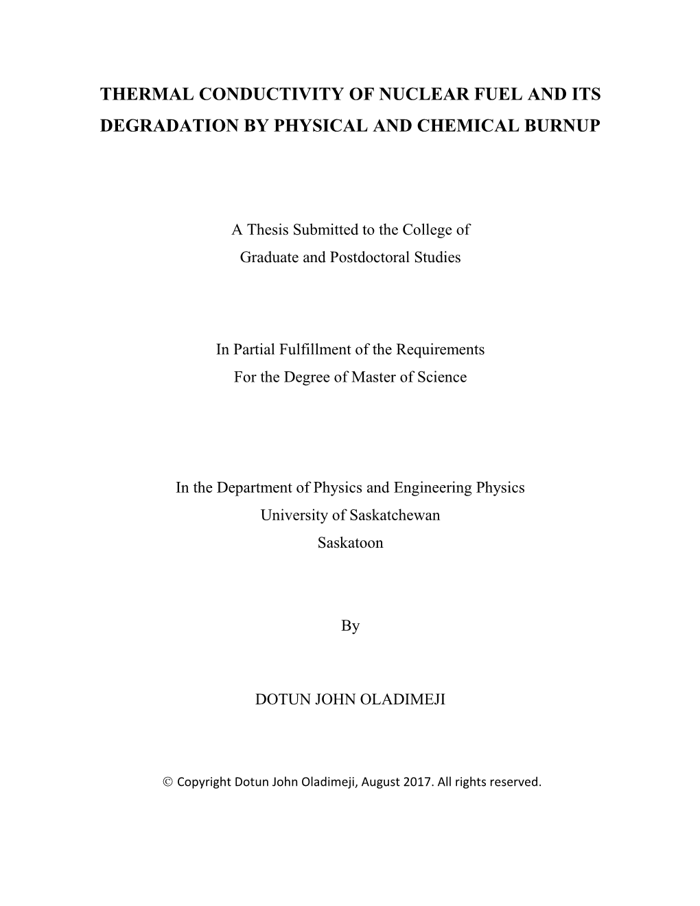 Thermal Conductivity of Nuclear Fuel and Its Degradation by Physical and Chemical Burnup