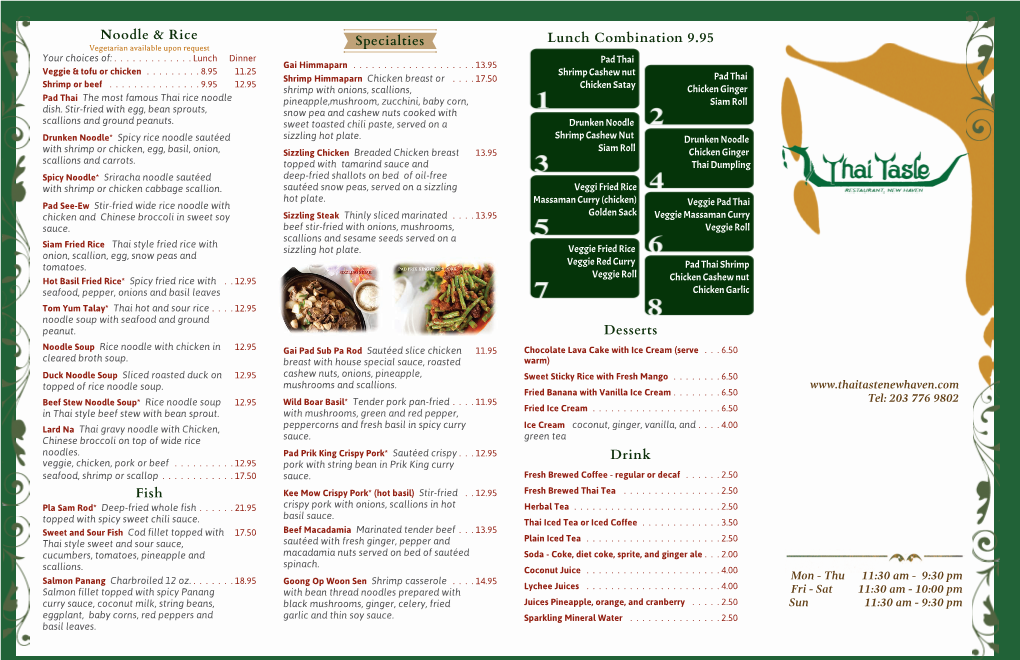 Thai Taste Togo Menu