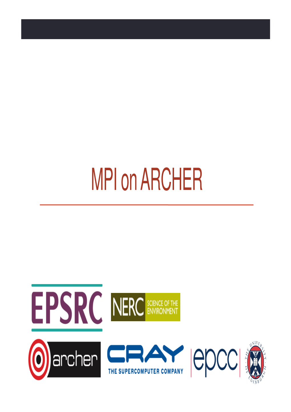 MPI on ARCHER Documentation
