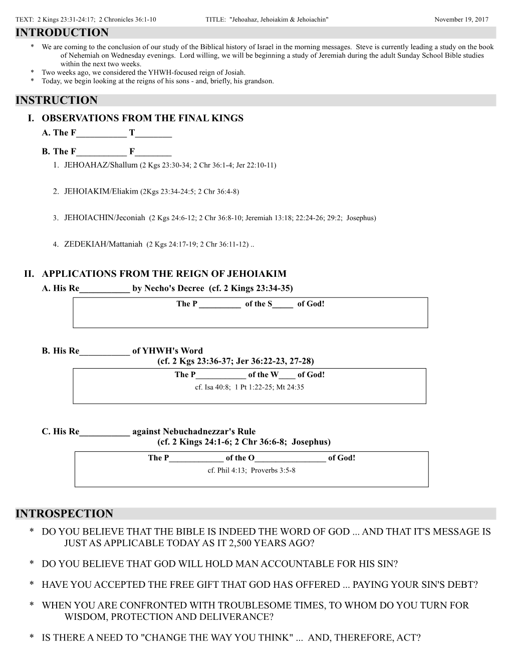 Introduction Instruction Introspection