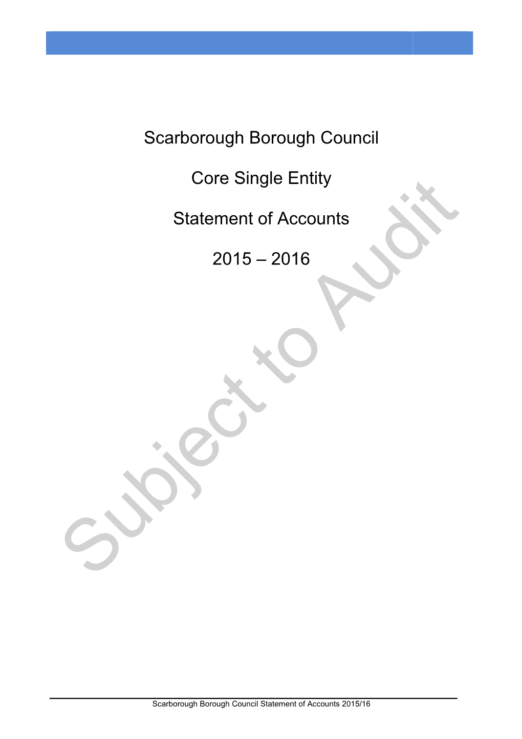 Statement of Accounts