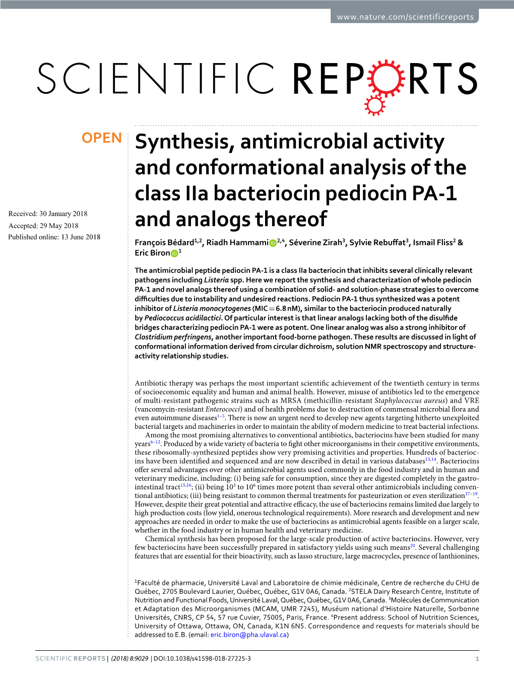 Synthesis, Antimicrobial Activity and Conformational Analysis of the Class