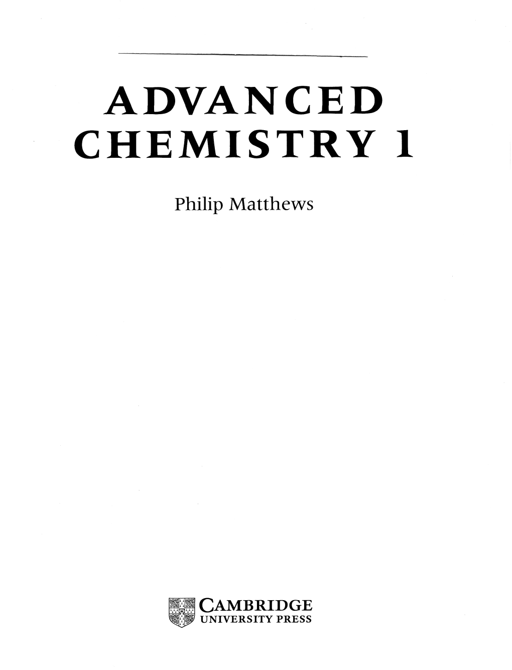 Advanced Chemistry 1