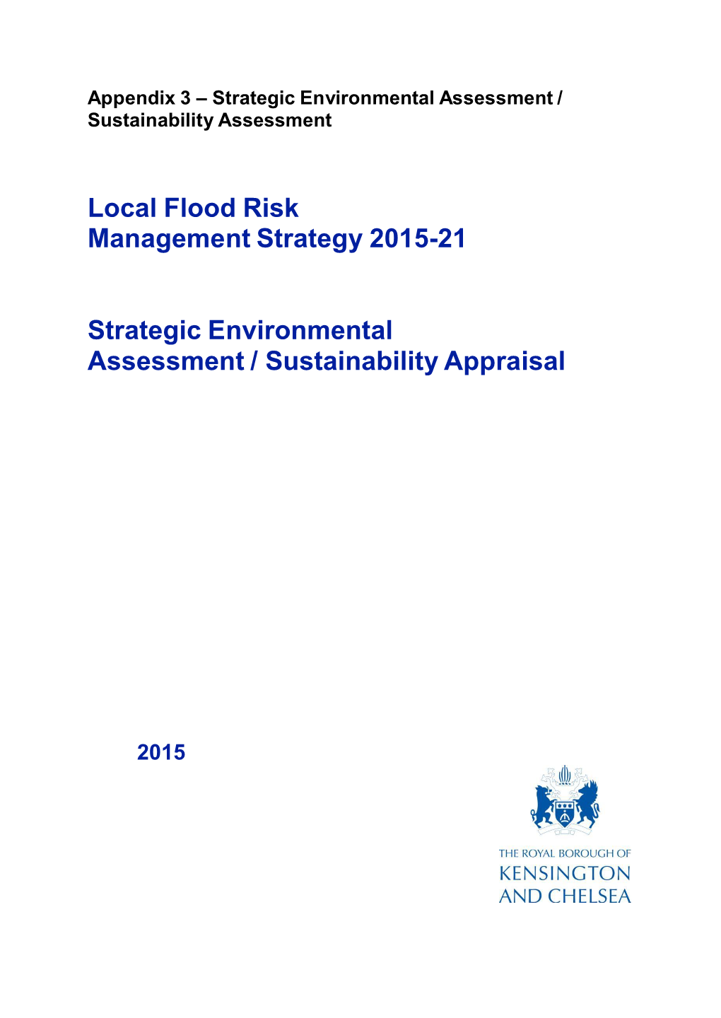 Local Flood Risk Management Strategy 2015-21 Strategic