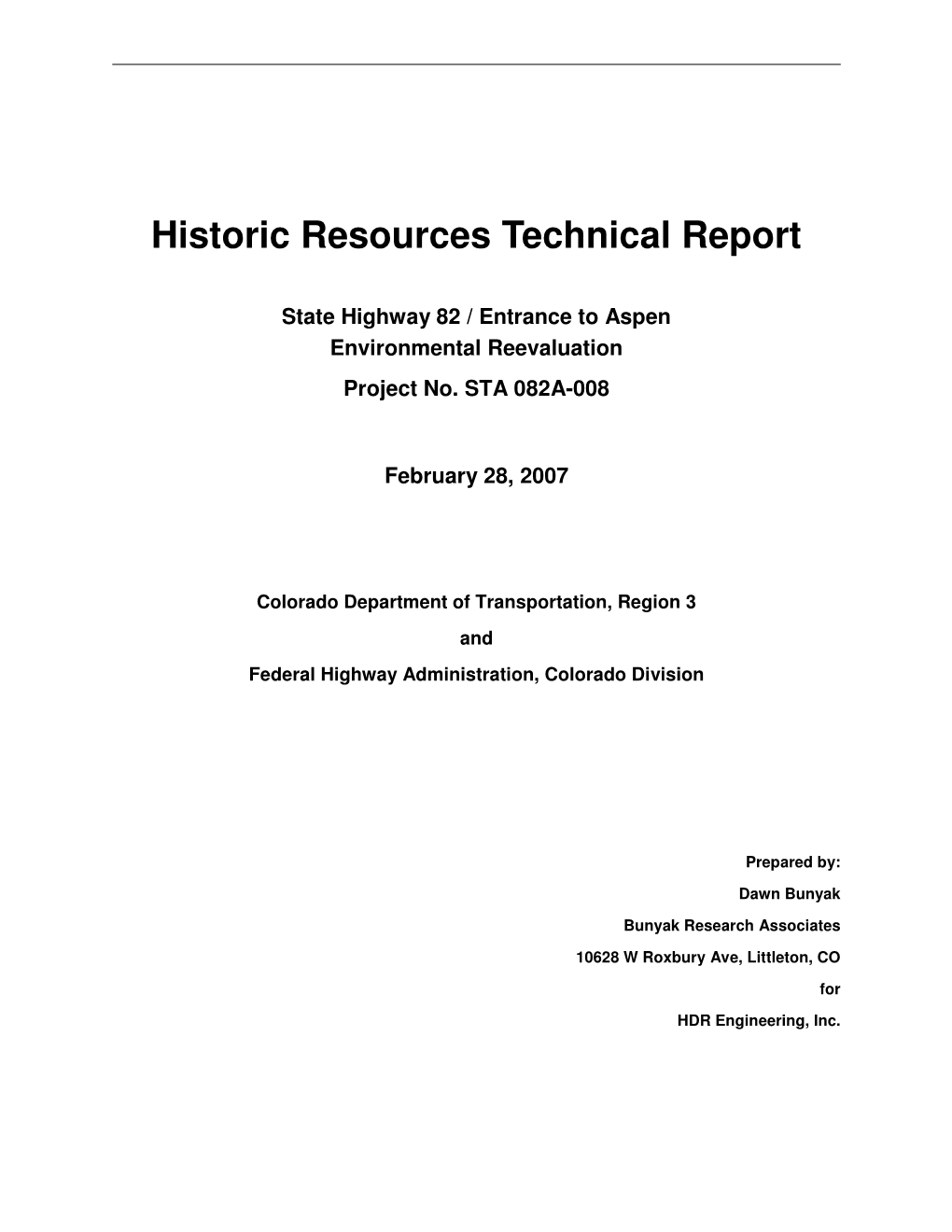 Historic Resources Technical Report