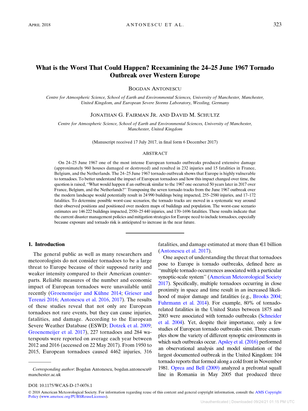 What Is the Worst That Could Happen? Reexamining the 24–25 June 1967 Tornado Outbreak Over Western Europe