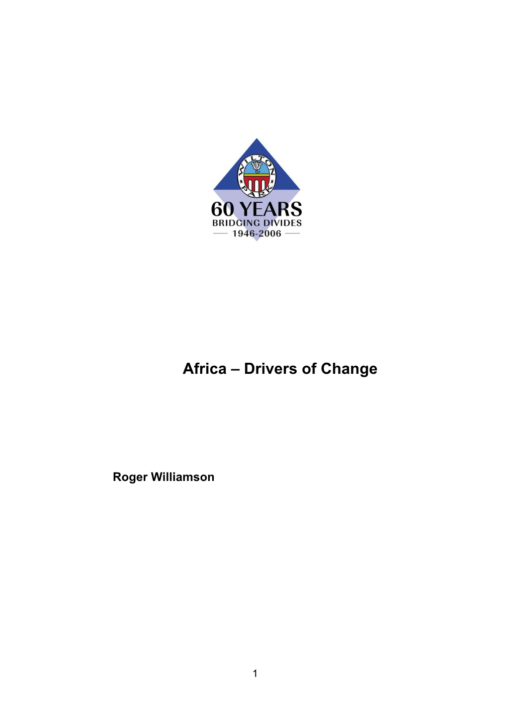 PDF Report for Africa: Drivers of Change
