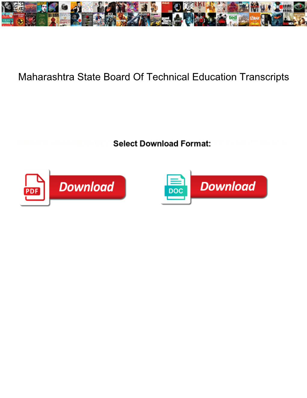 Maharashtra State Board of Technical Education Transcripts