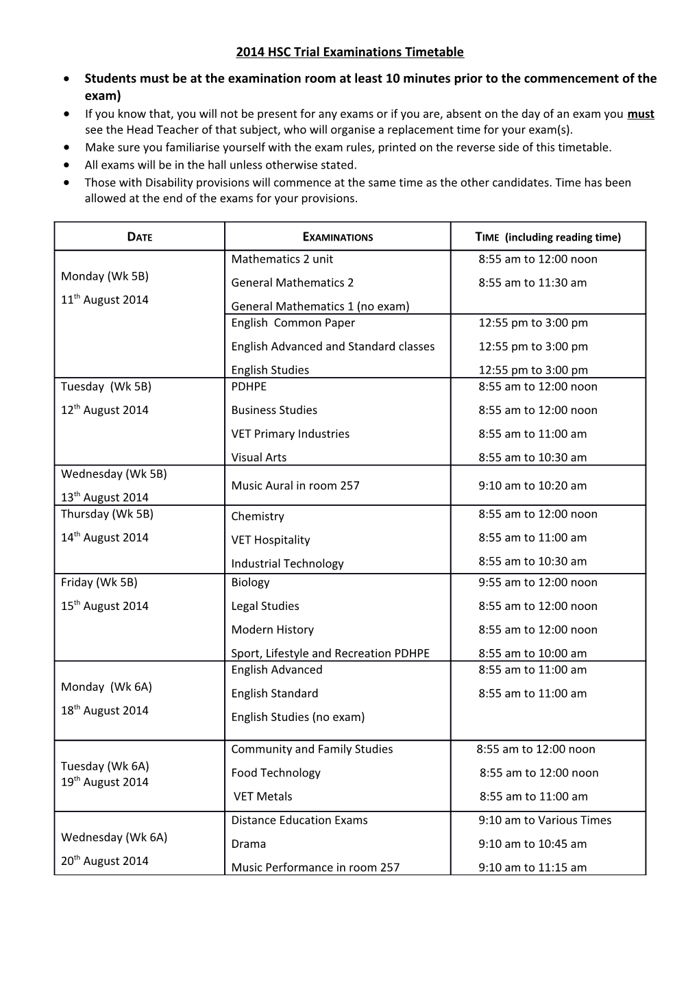 Preliminary Half Yearly Examinations s1