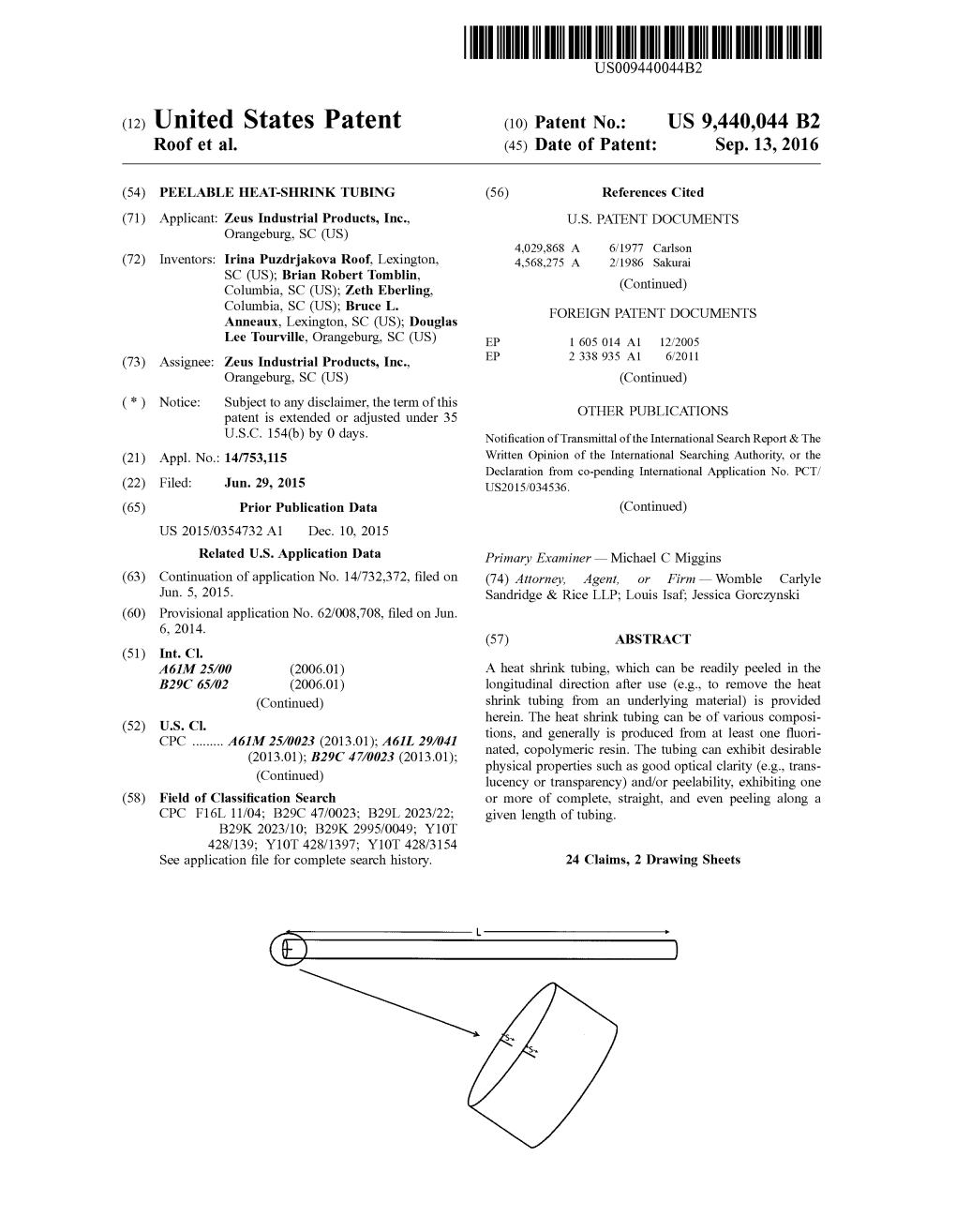 (12) United States Patent (10) Patent No.: US 9,440,044 B2 Roof Et Al