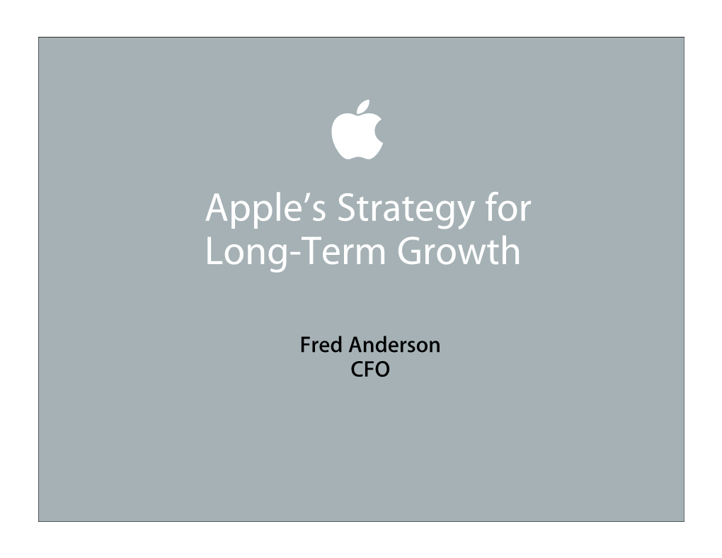 Apple's Strategy for Long-Term Growth