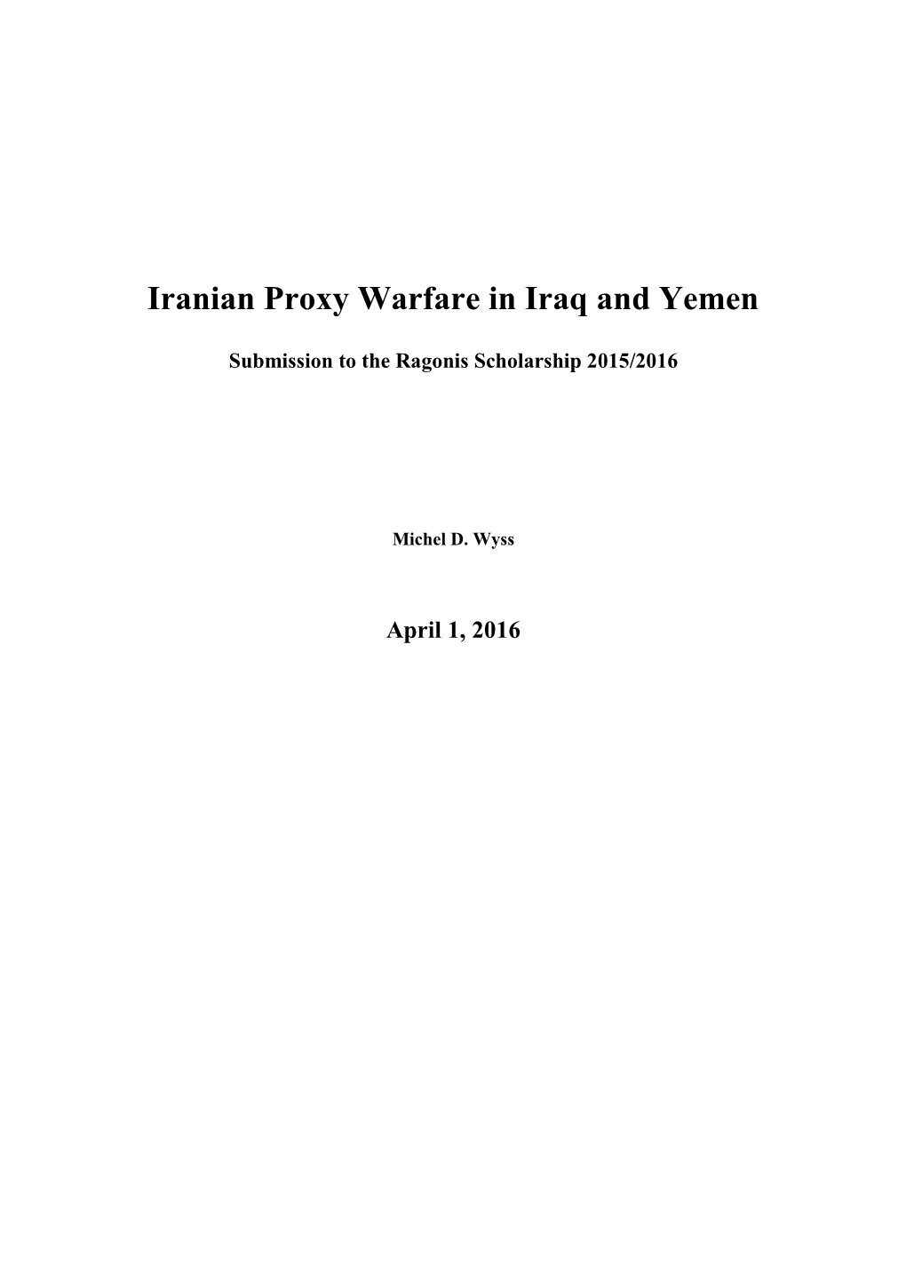 Iranian Proxy Warfare in Iraq and Yemen
