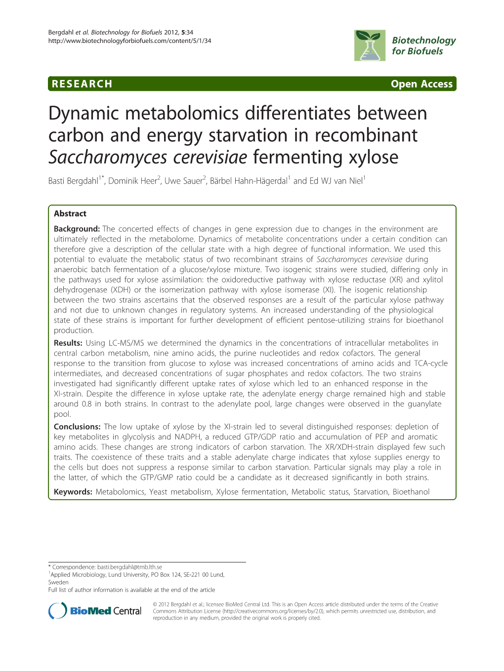 Dynamic Metabolomics Differentiates Between Carbon and Energy