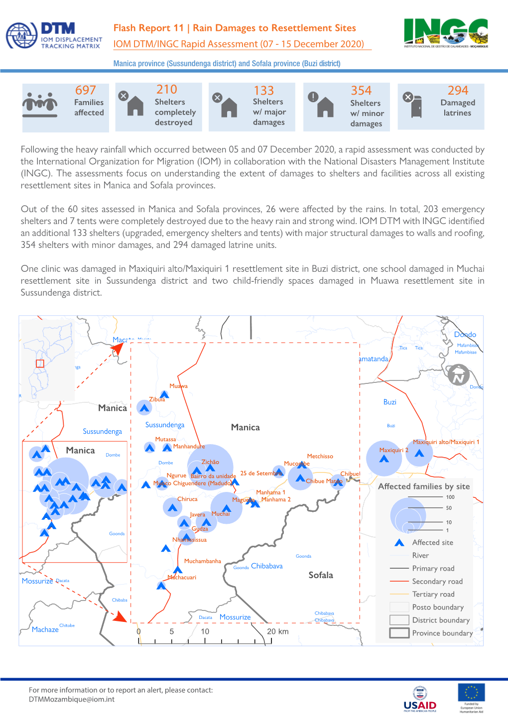 Mozambique@Iom.Int Resettlement Sites a Ected by Heavy Rain Between 05 - 07 December 2020