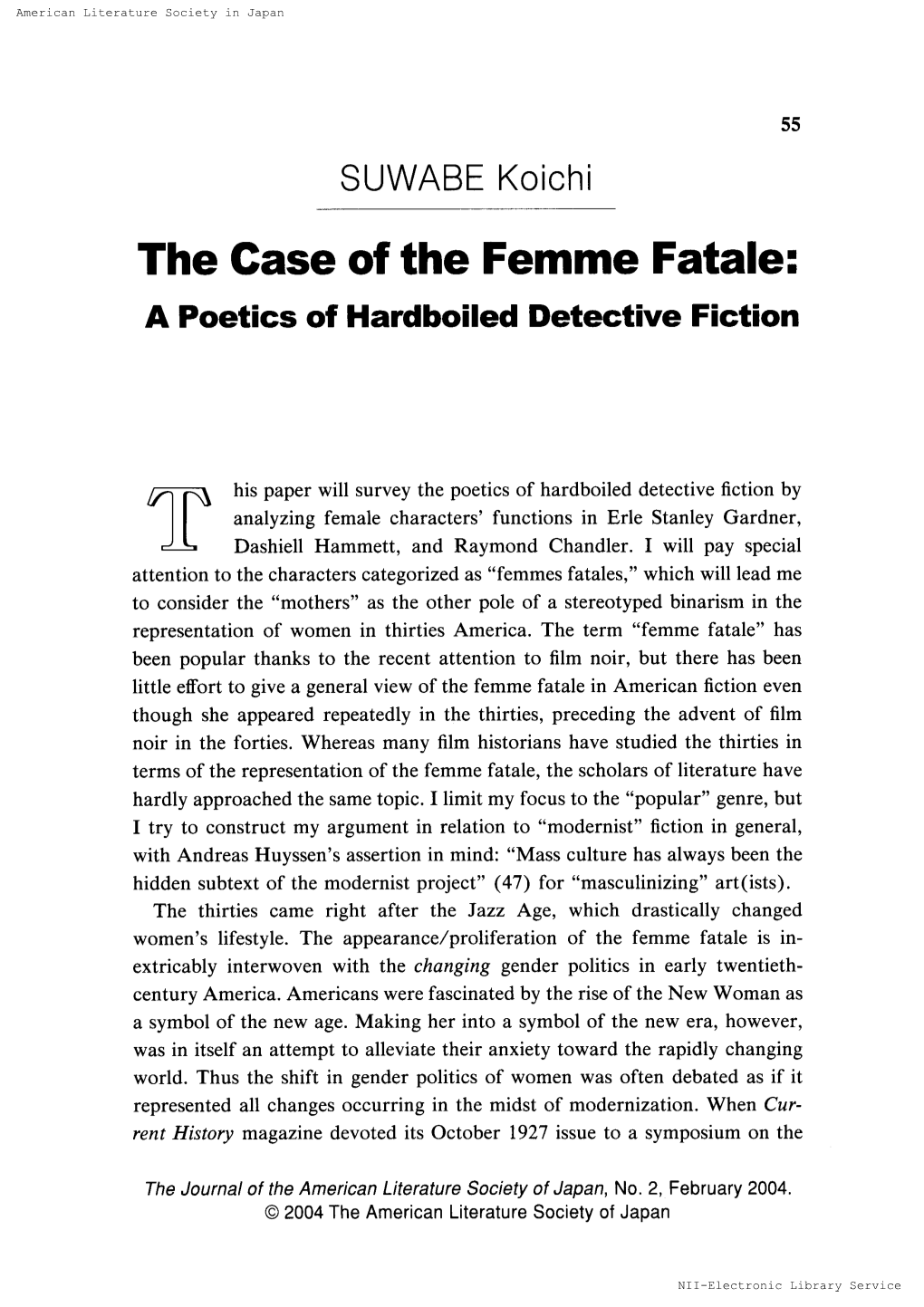 The Case of the Femme Fatale