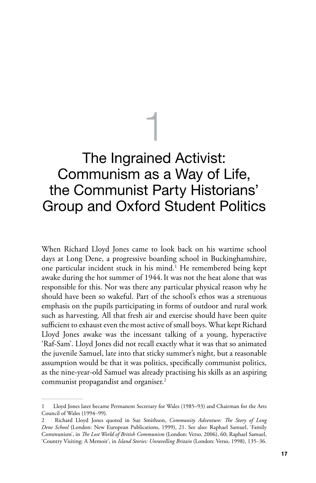 Communism As a Way of Life, the Communist Party Historians’ Group and Oxford Student Politics