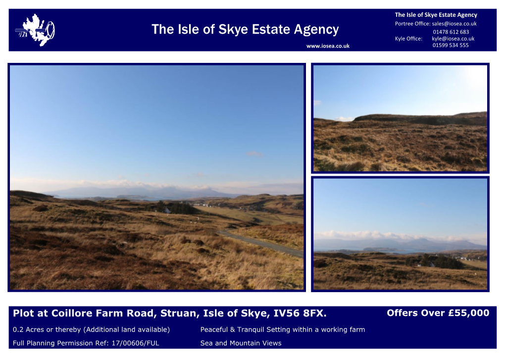 Plot at Coillore Farm Road, Struan, Isle of Skye, IV56 8FX. Offers Over £55,000