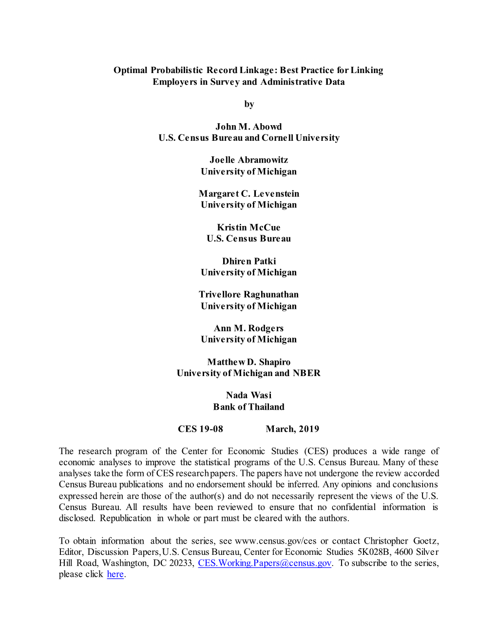 Optimal Probabilistic Record Linkage: Best Practice for Linking Employers in Survey and Administrative Data