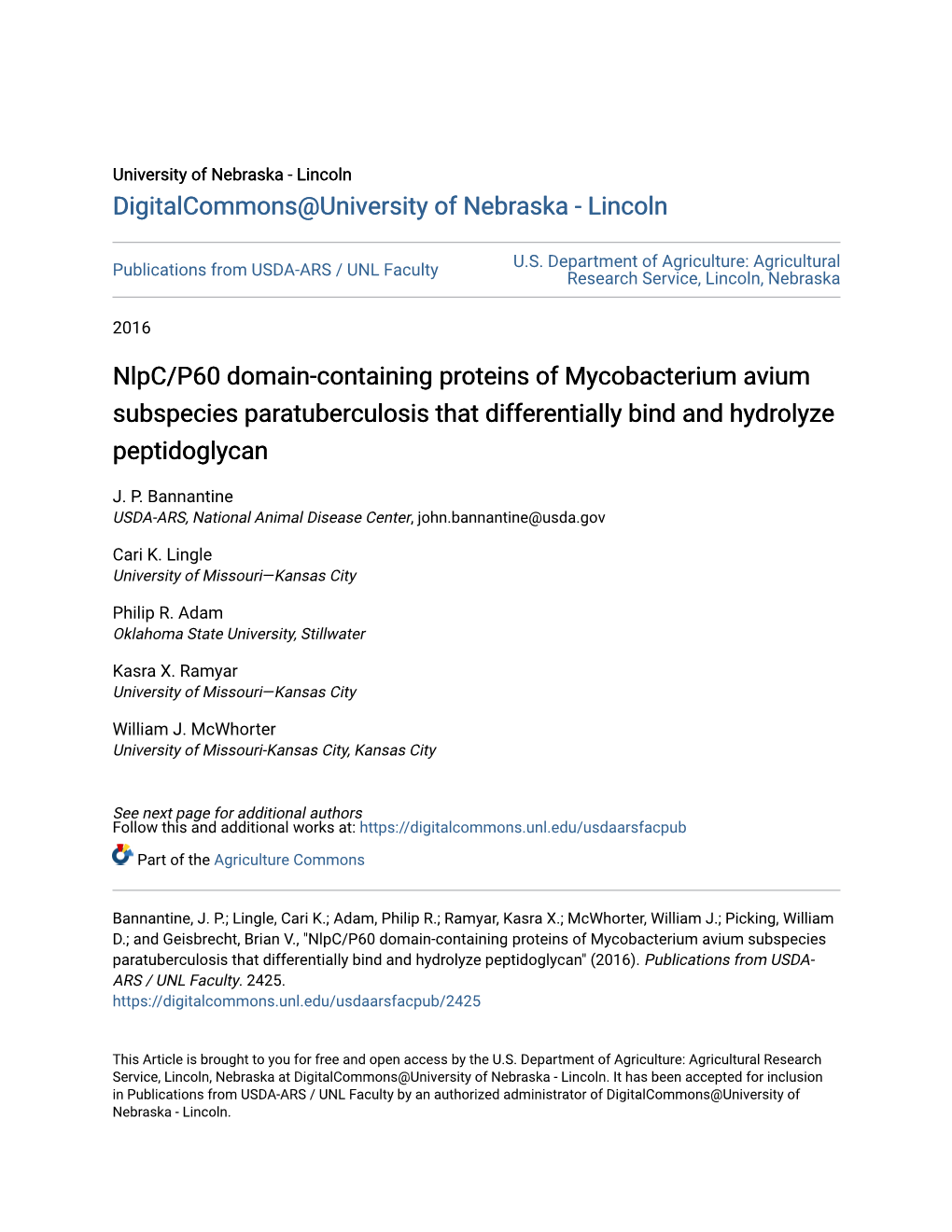 Nlpc/P60 Domain-Containing Proteins of Mycobacterium Avium Subspecies Paratuberculosis That Differentially Bind and Hydrolyze Peptidoglycan