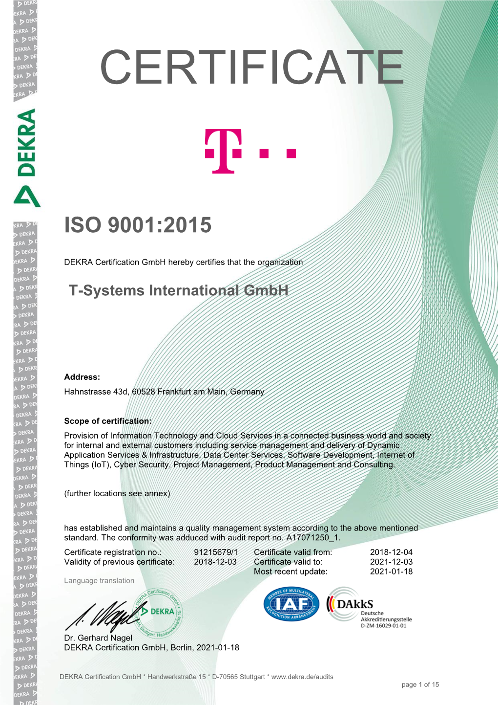 Current Certificate ISO 9001