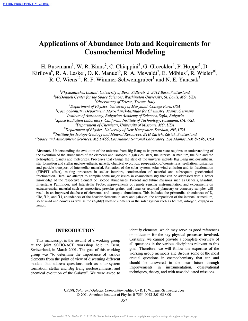 Applications of Abundance Data and Requirements for Cosmochemical