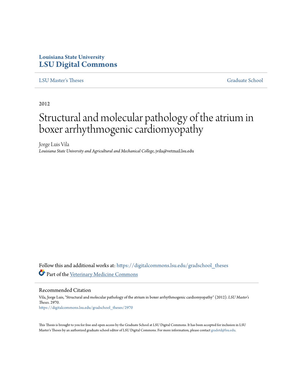 Structural and Molecular Pathology of the Atrium in Boxer Arrhythmogenic