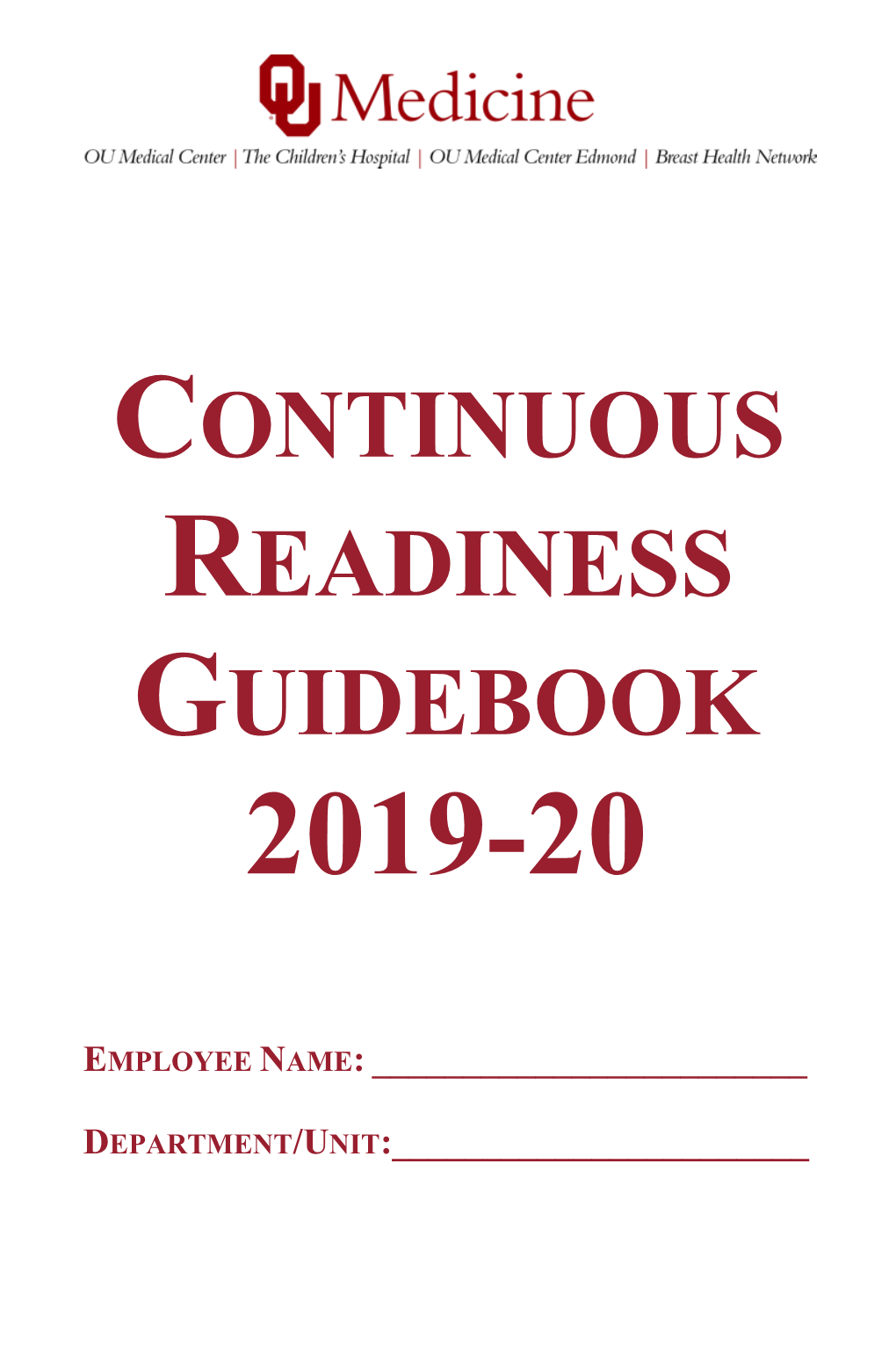 Continuous Readiness Guidebook 2019-20