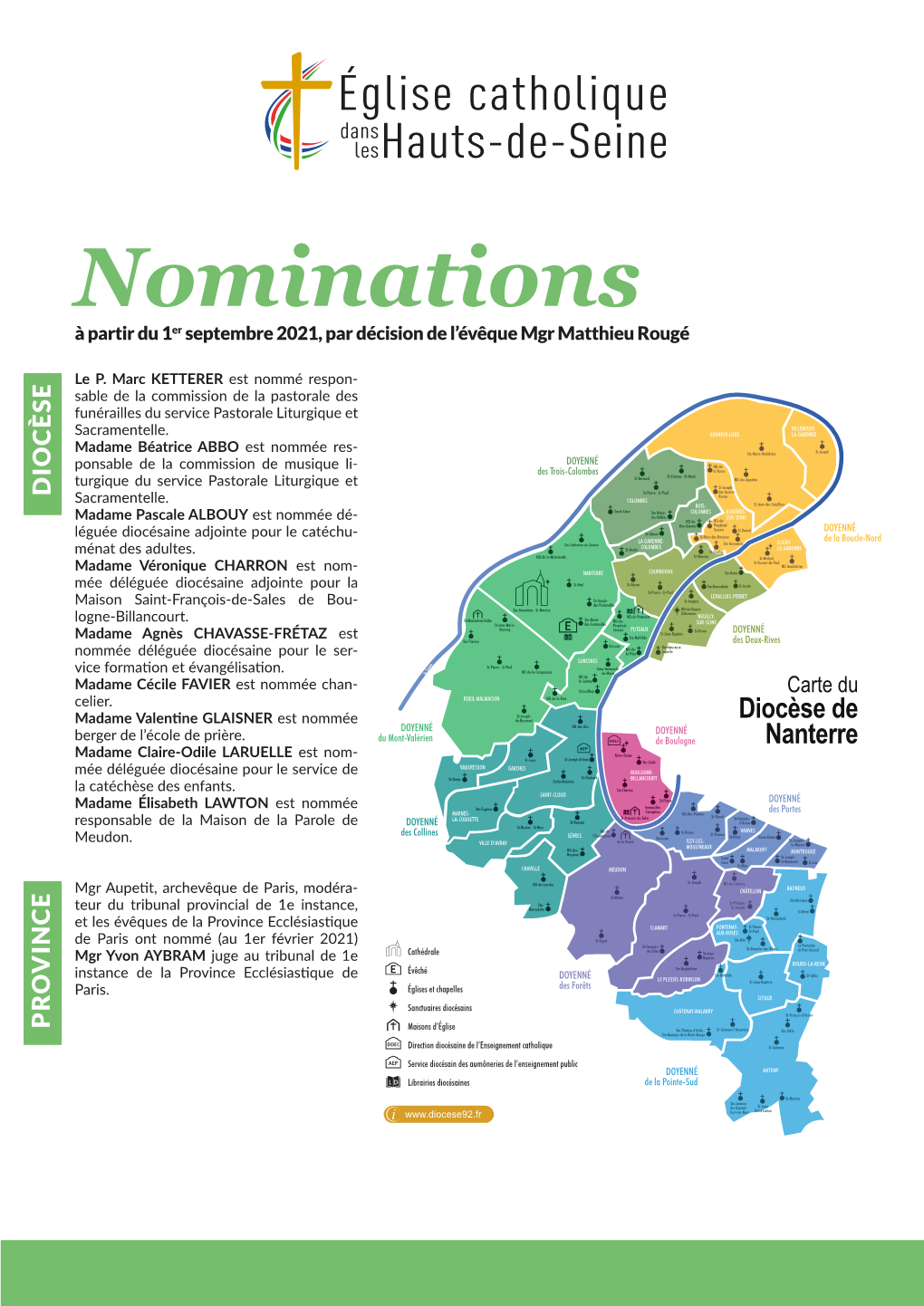 Nominations : Diocèse, Paroisses Et Aumôneries