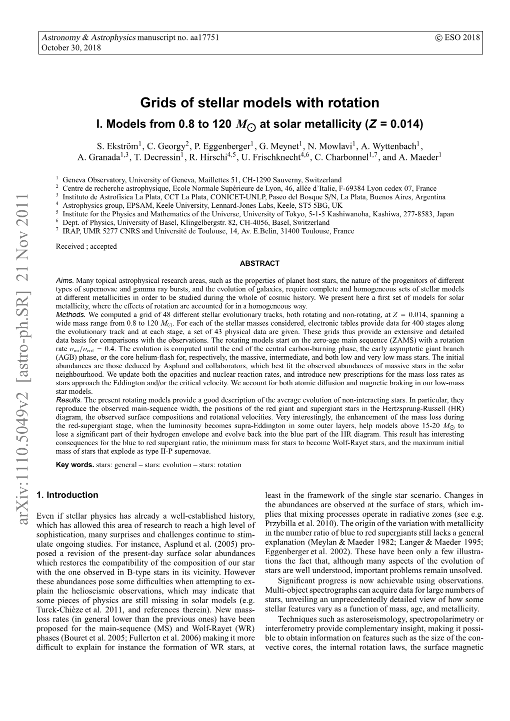 Grids of Stellar Models with Rotation