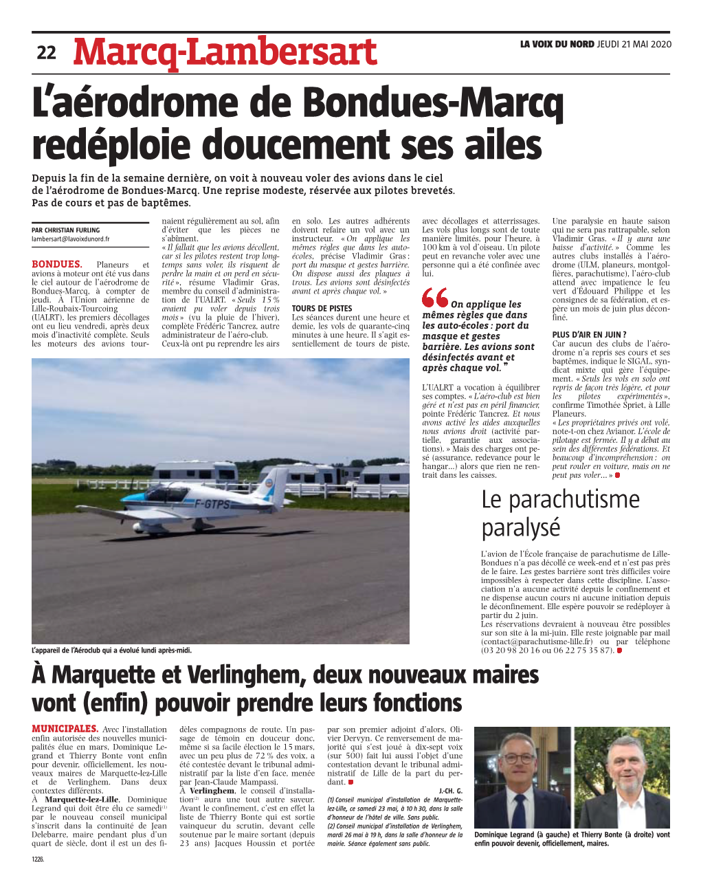 L'aérodrome De Bondues-Marcq Redéploie Doucement Ses Ailes