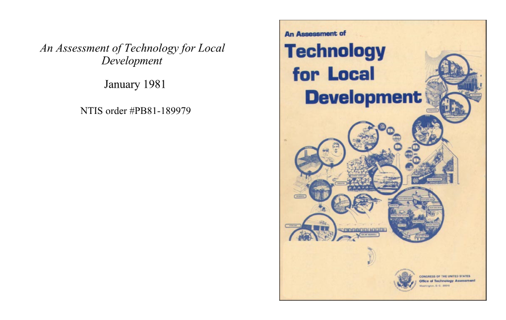 An Assessment of Technology for Local Development (January 1981)