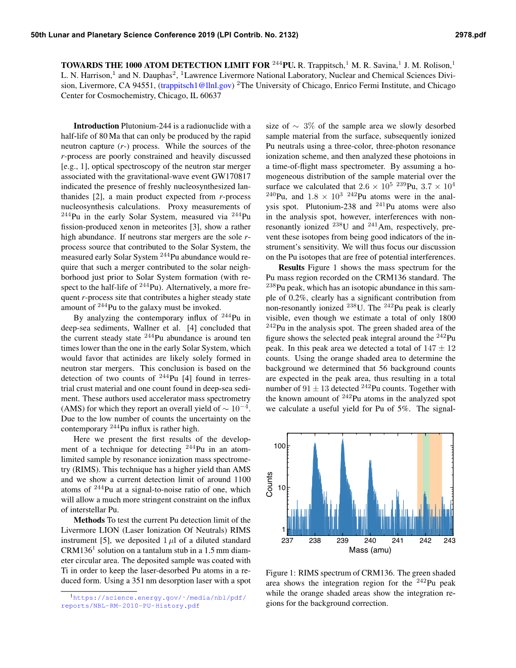 Towards the 1000 Atom Detection Limit for 244Pu. R