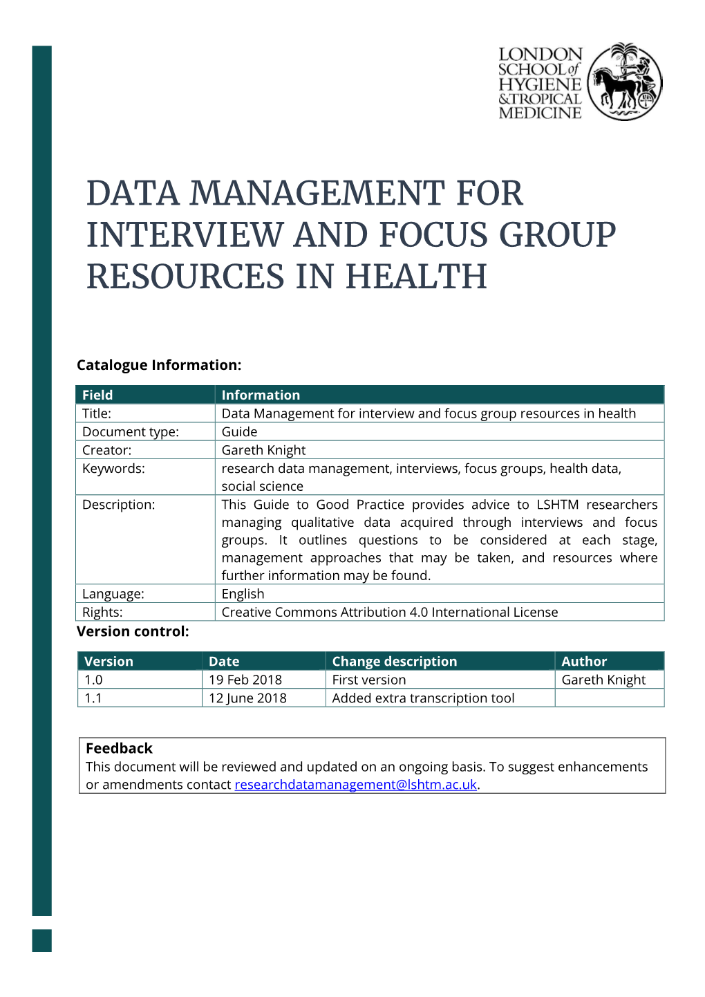 Data Management for Interview and Focus Group Resources in Health