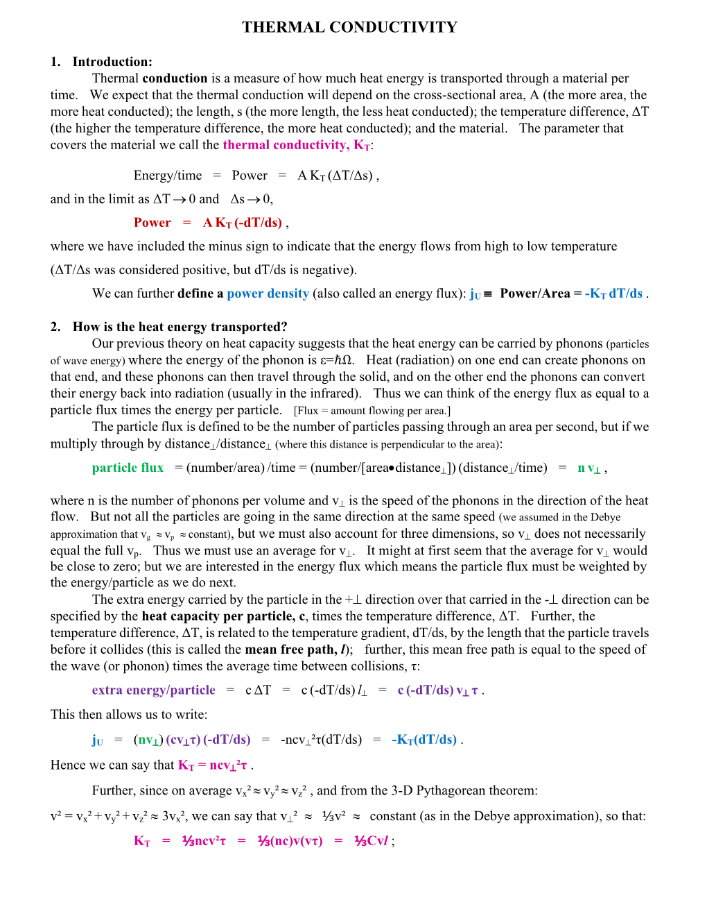 Thermal Conductivity