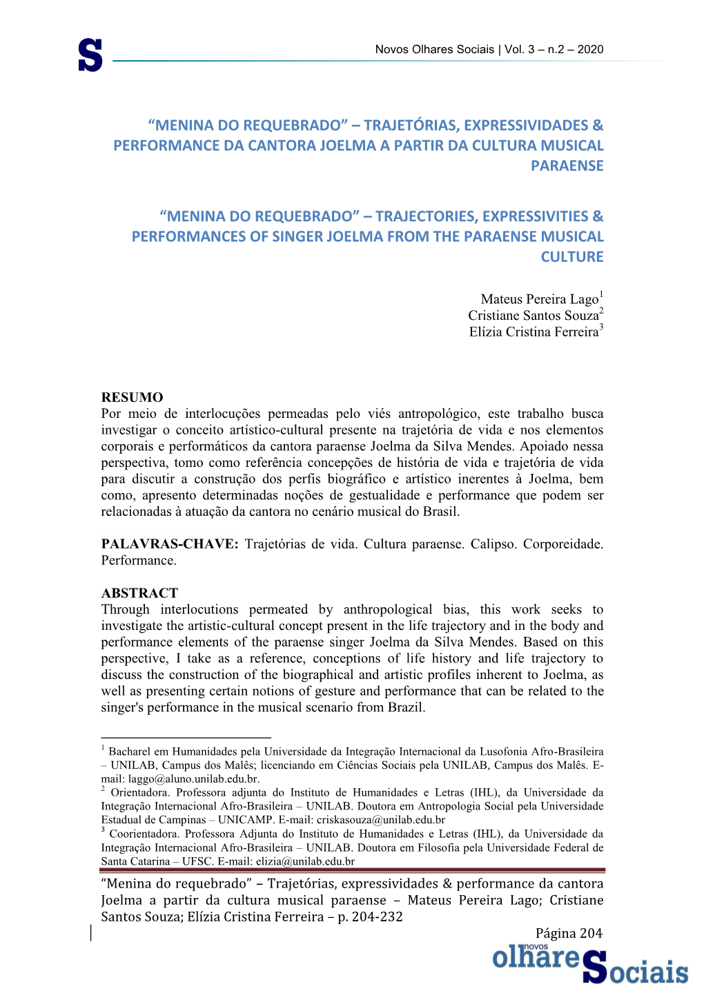 Trajetórias, Expressividades & Performance Da