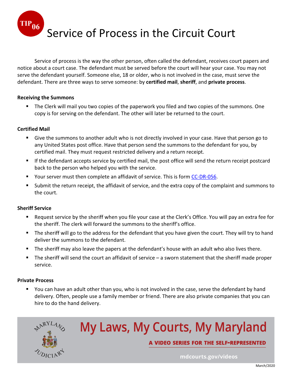 Service of Process in the Circuit Court