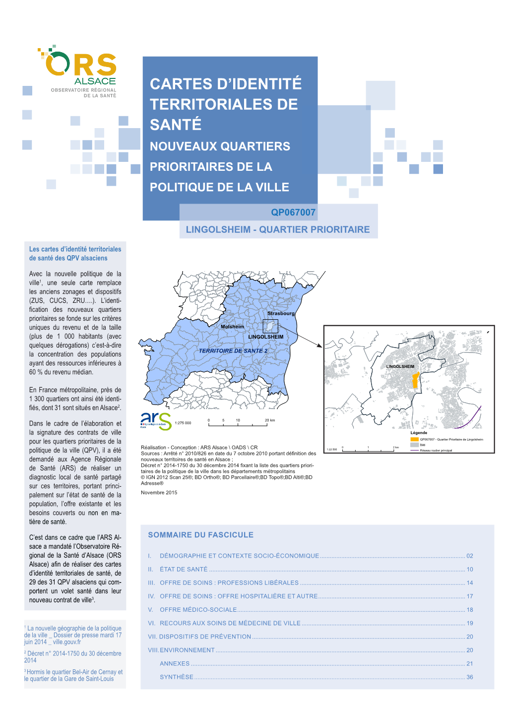 Les Cartes D'identité Territoriales De Santé Des Nouveaux Quartiers Prioritaires De La Politique De La