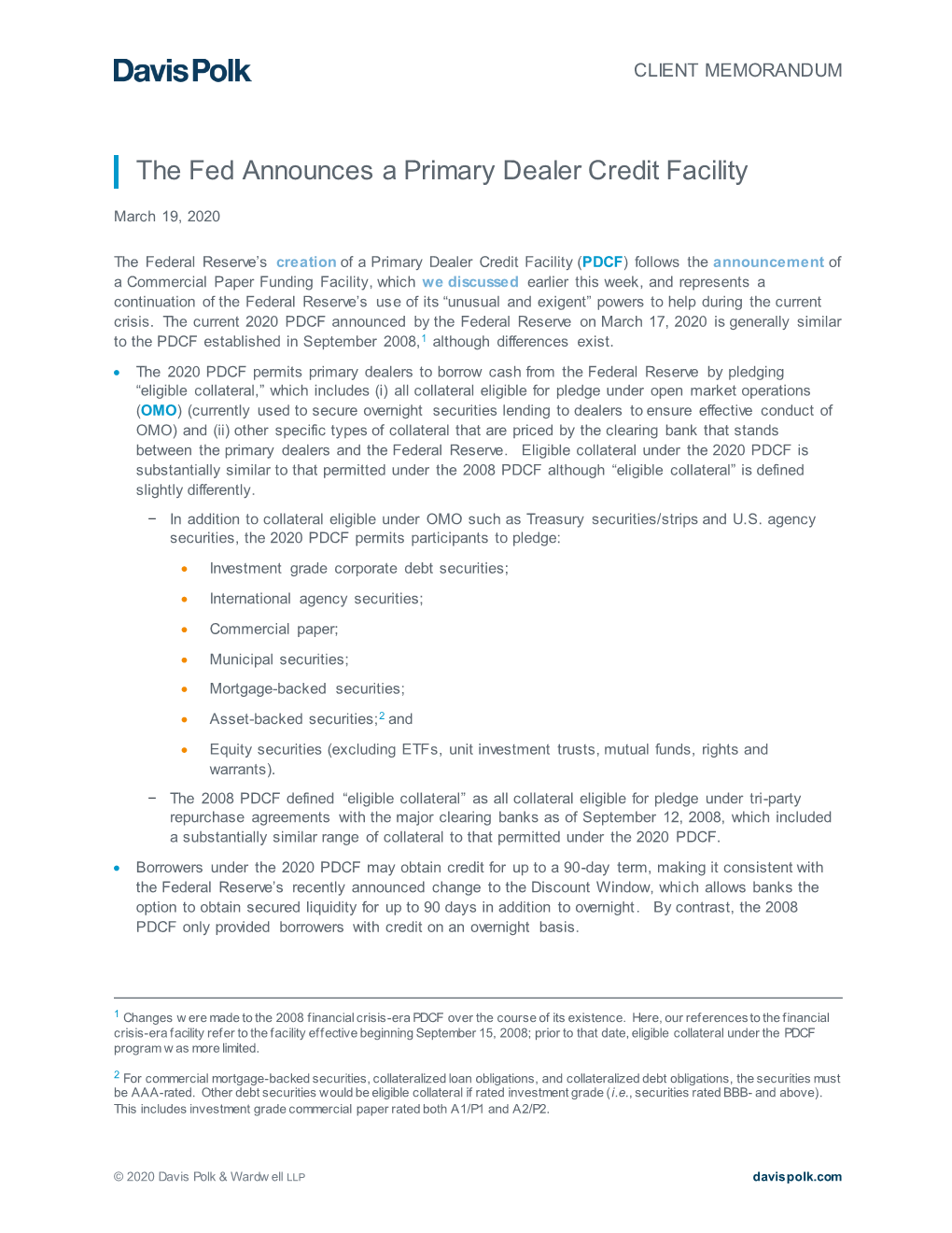 Primary Dealer Credit Facility