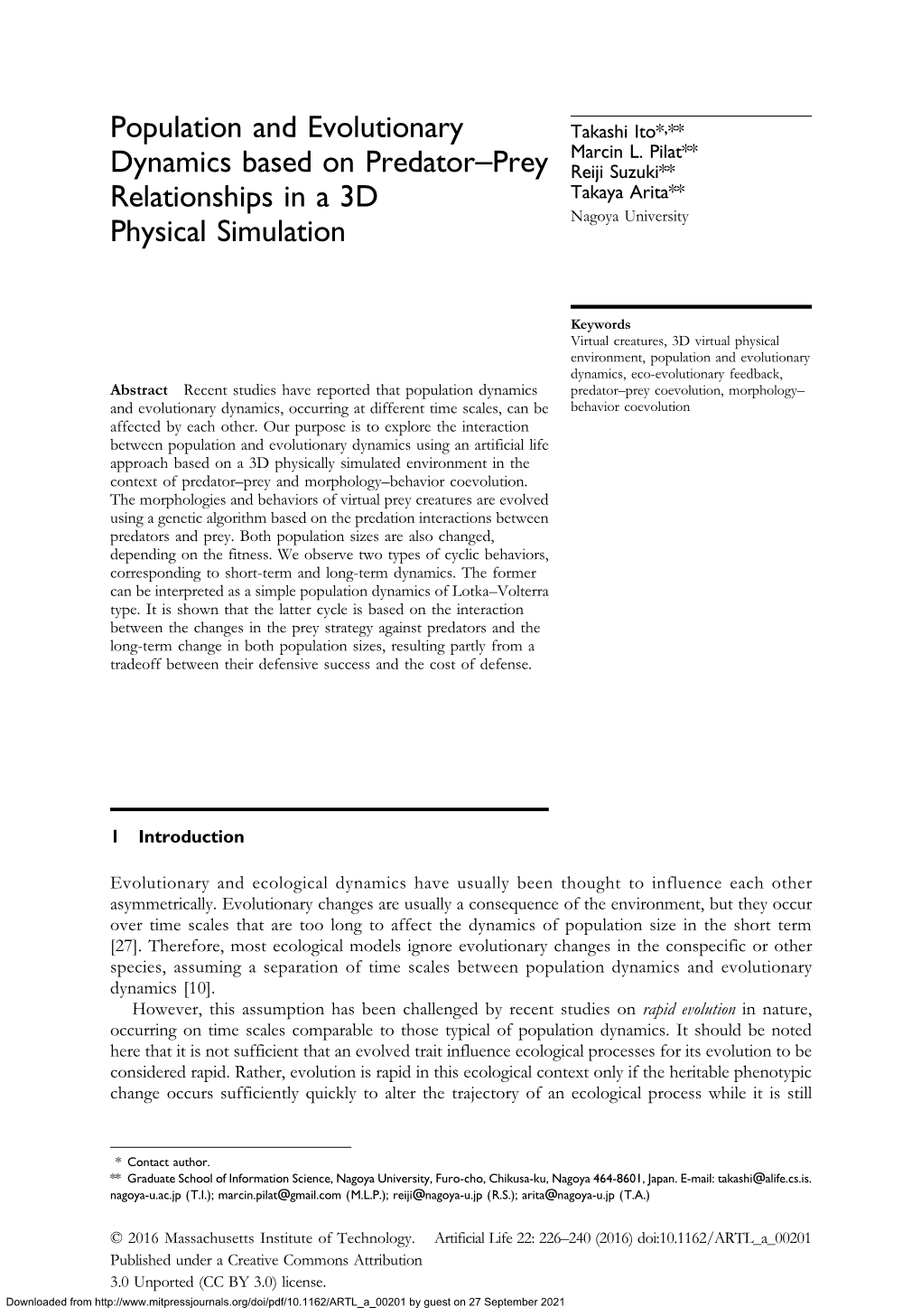 Population and Evolutionary Dynamics Based on Predator–Prey Relationships