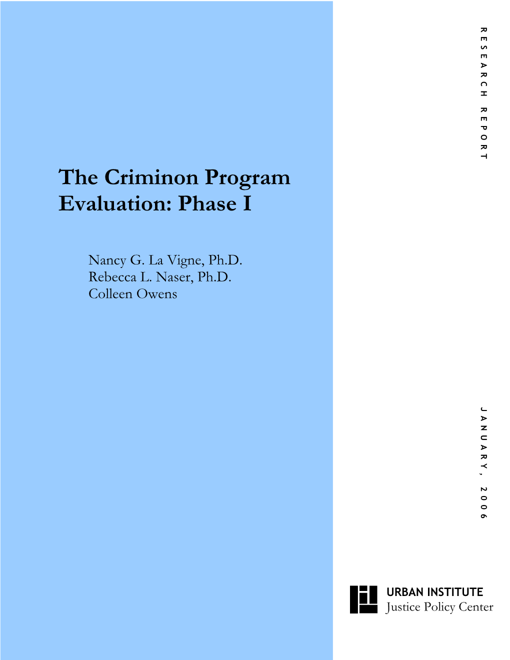 The Criminon Program Evaluation: Phase I