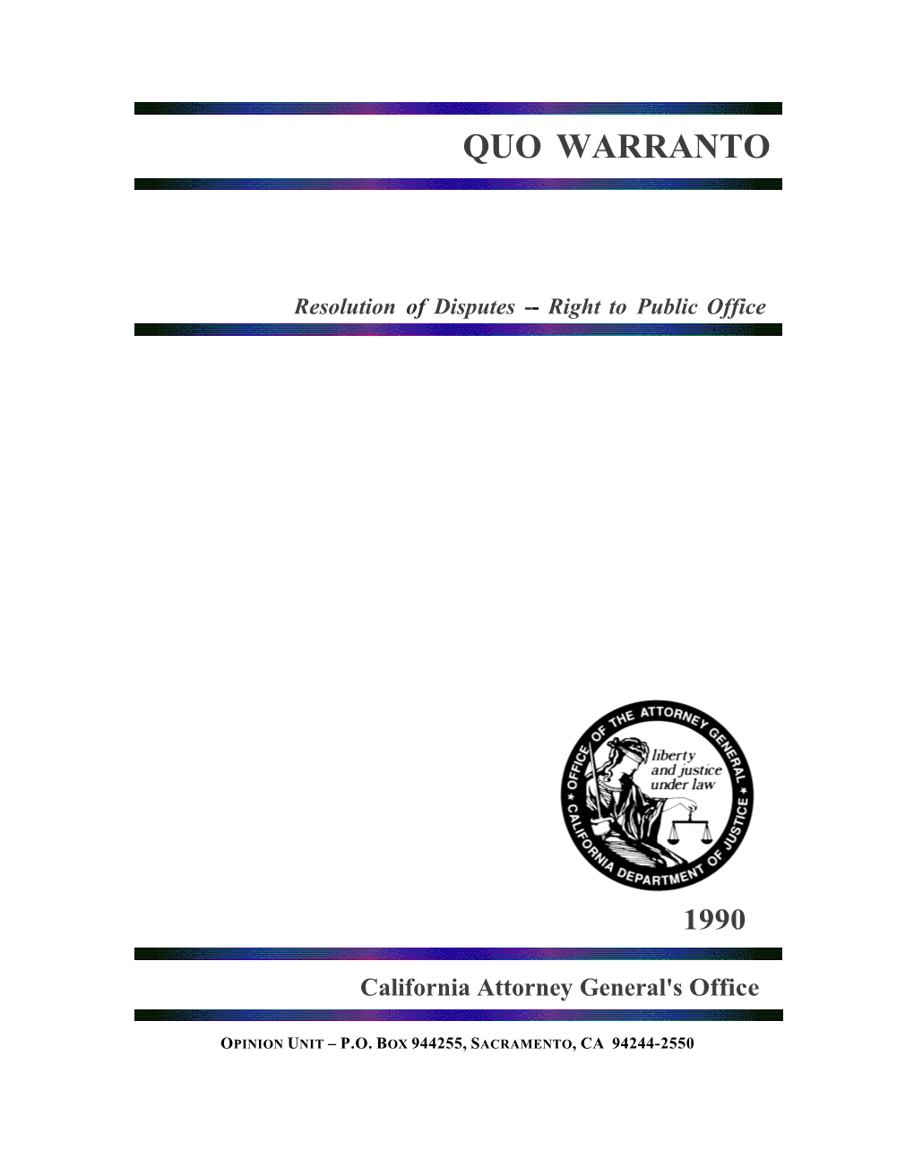 Quo Warranto Guidelines