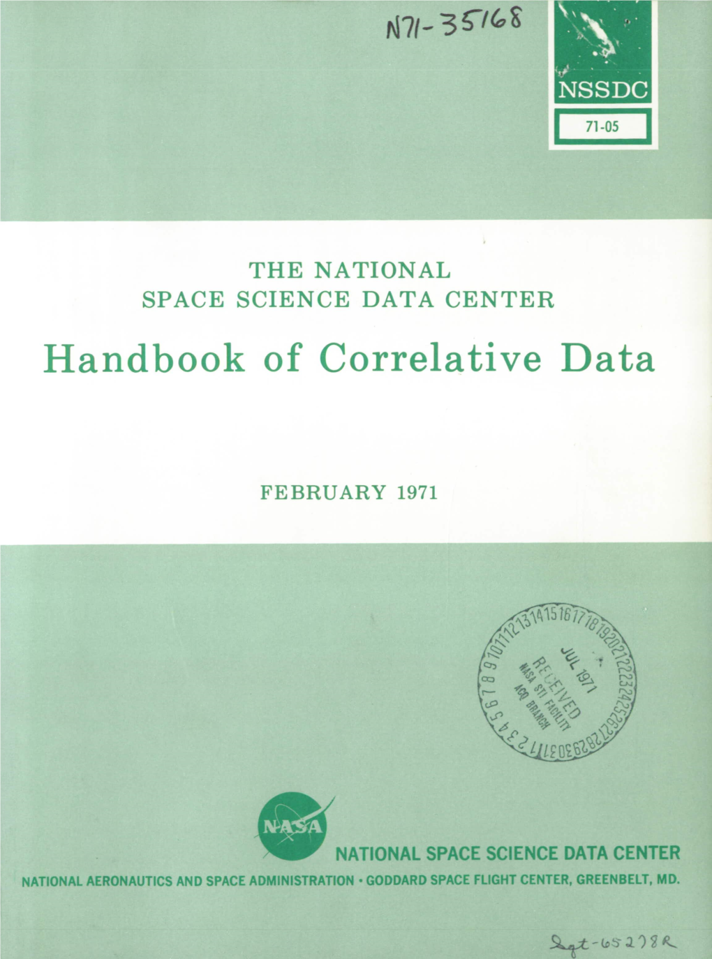 Handbook of Correlative Data