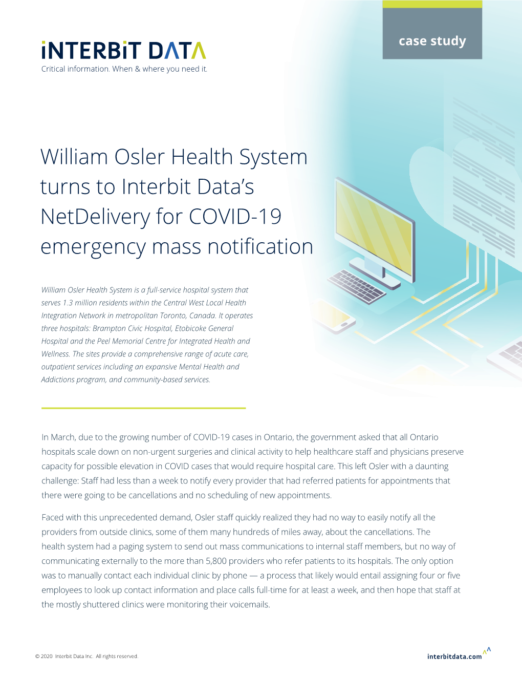 William Osler Health System Turns to Interbit Data's Netdelivery For