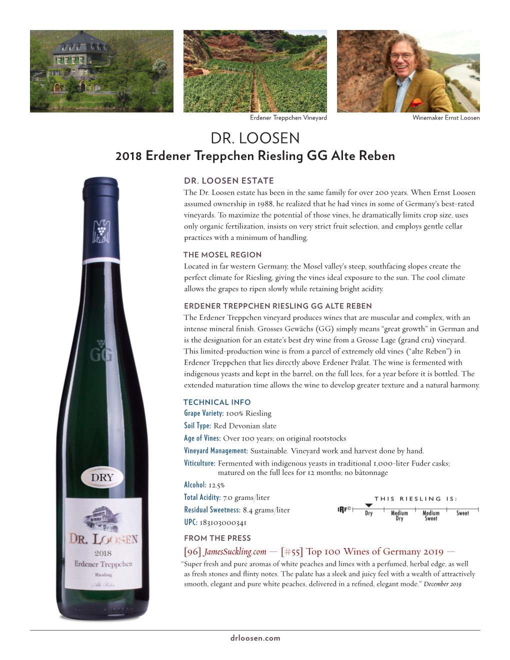 DR. LOOSEN 2018 Erdener Treppchen Riesling GG Alte Reben