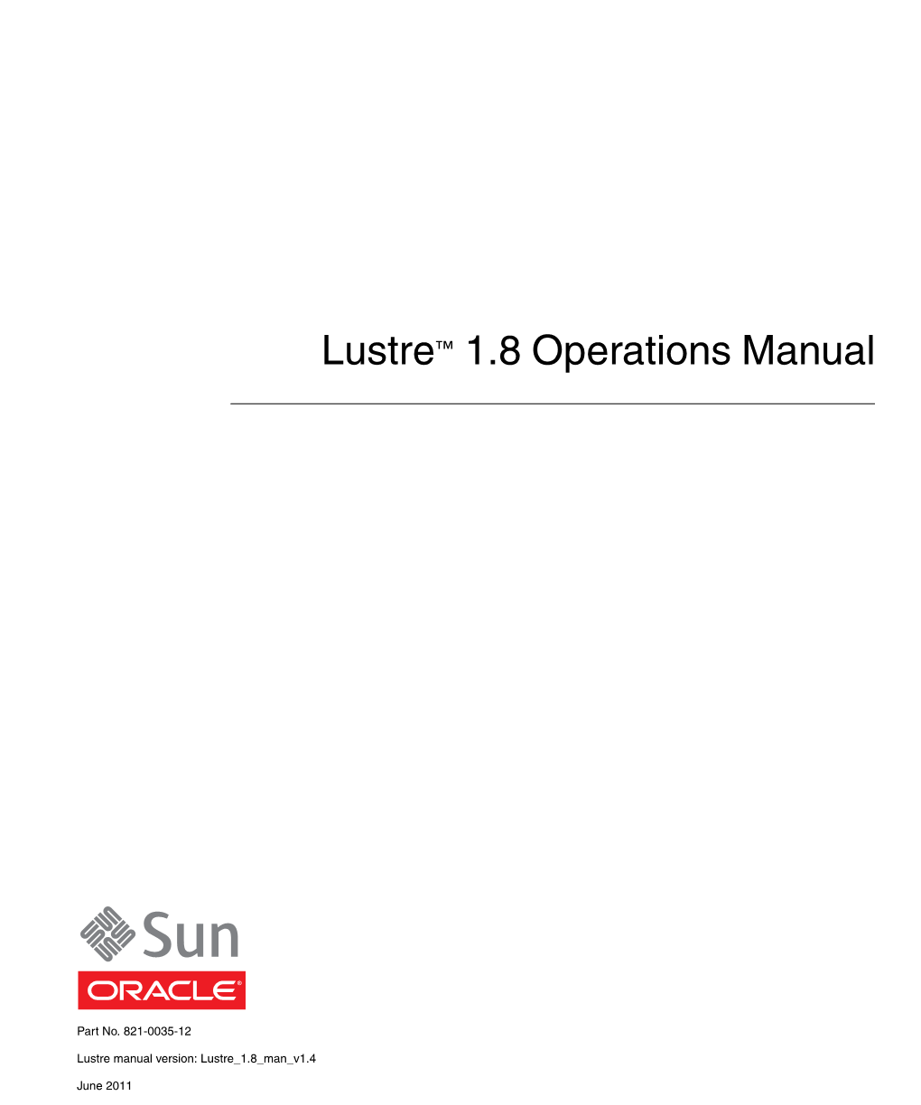 Lustre 1.8 Operations Manual